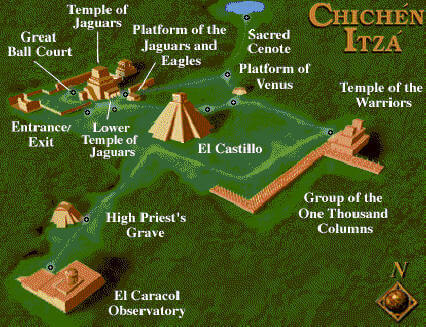 map of chichen itza