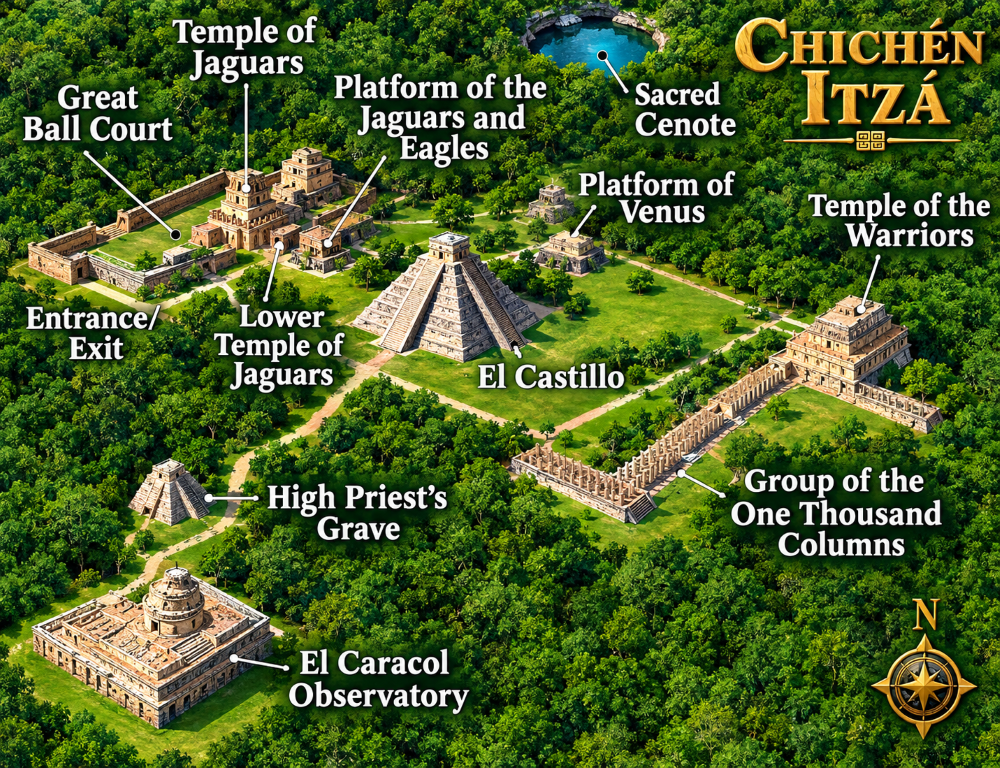 chichen itza map